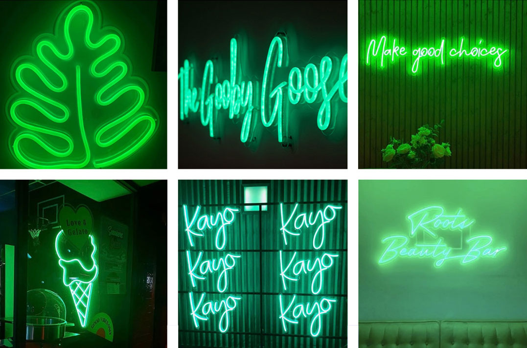 custom neon letters green