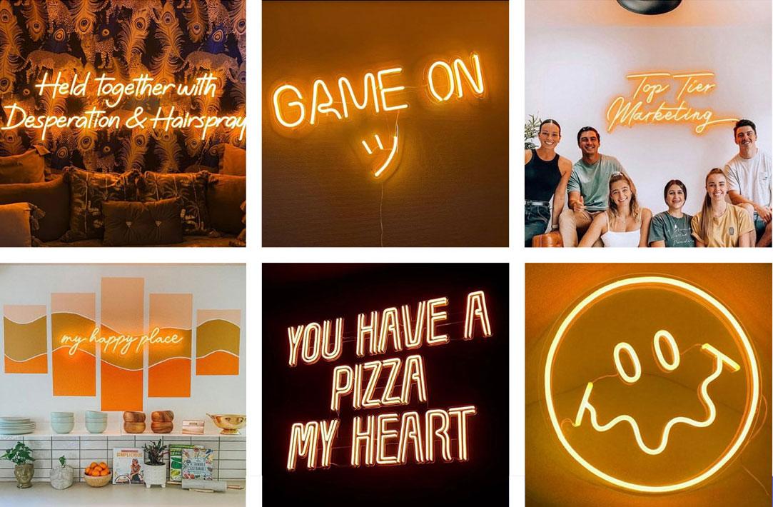 personalized neon bar signs orange