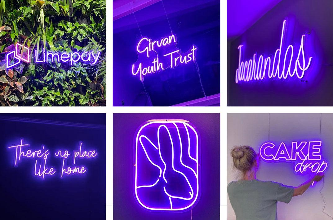 personalized neon purple