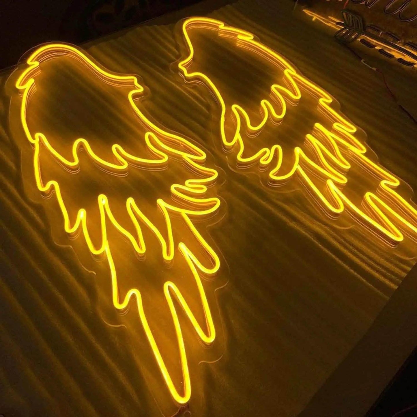 Gold LED Neon Wings - Zone Neon