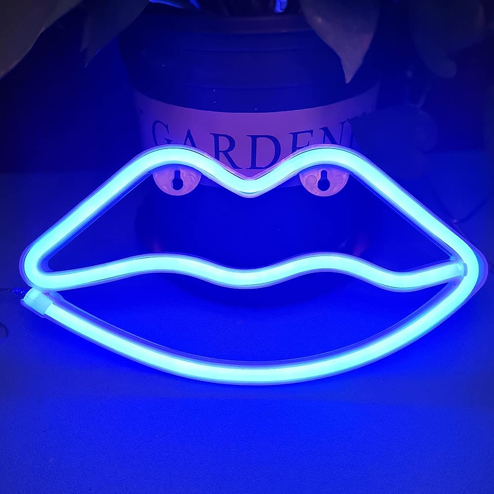 Mini Neon Blue Lips