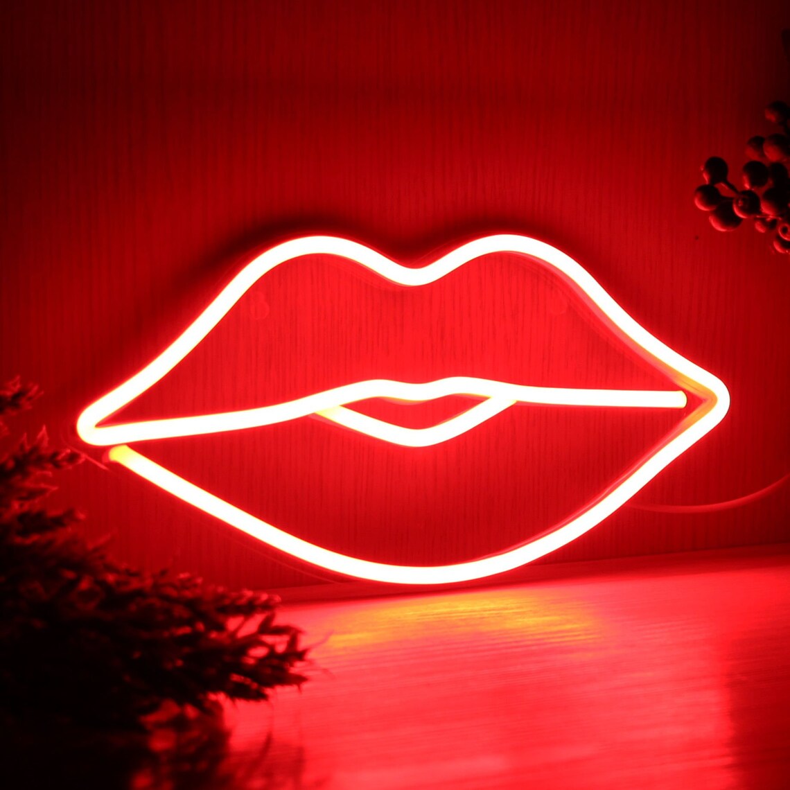 Mini Neon Red Lips