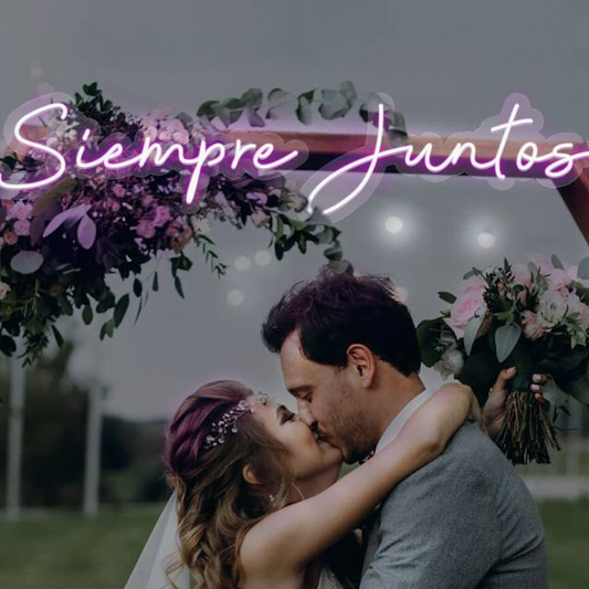 Neón para Bodas Fucsia Siempre Juntos